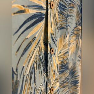 Caribbean Blue and Yellow palm shirt